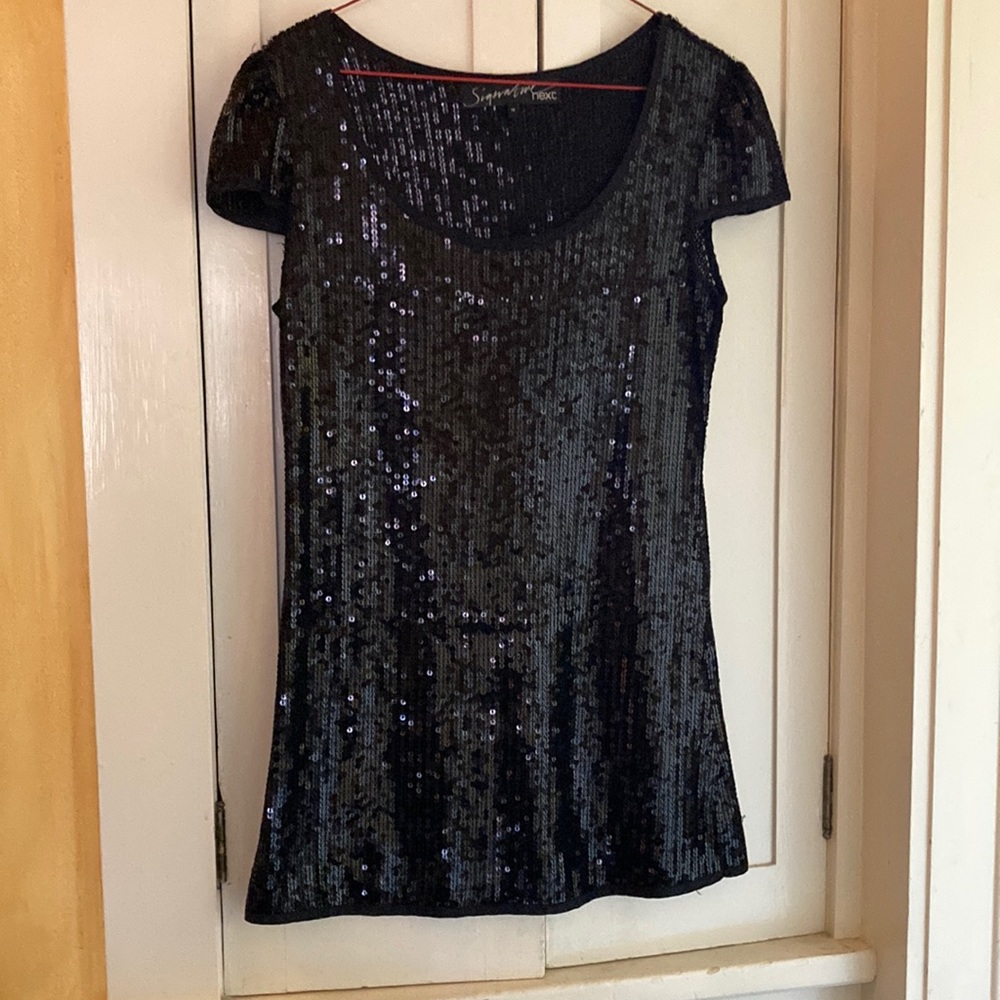 Sequin mini dress or long top size 6
